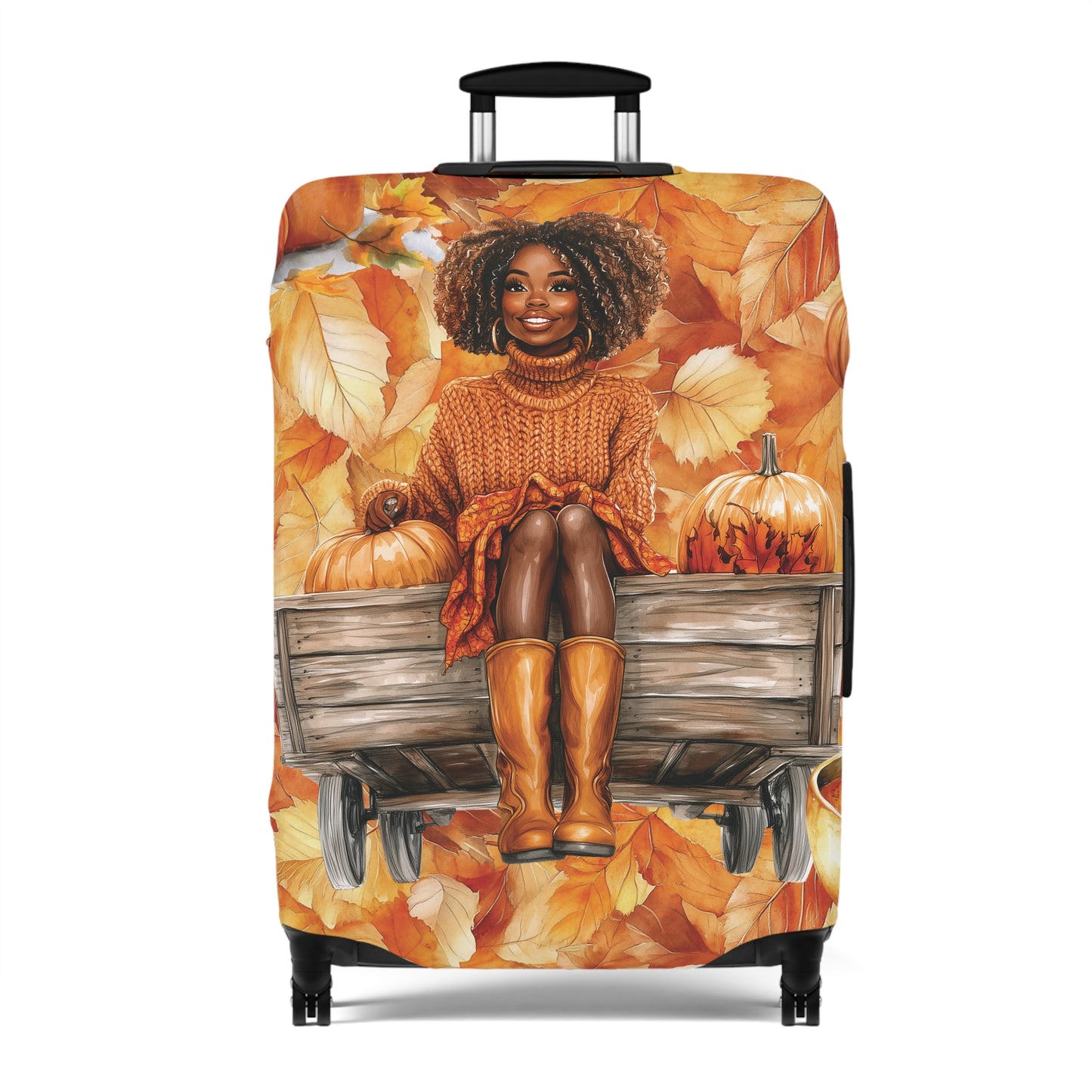 Black Women Pumpkin Harvest - Luggage Cover