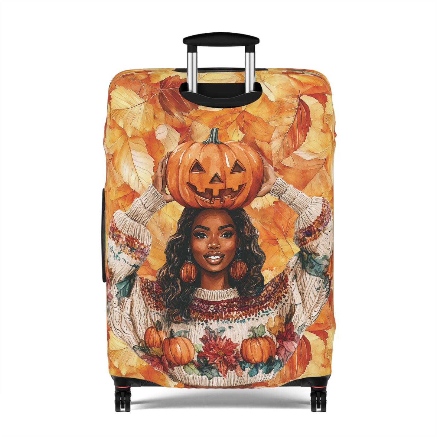 Black Women Pumpkin Harvest - Luggage Cover