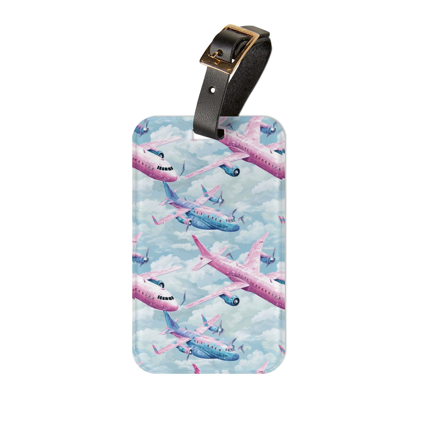 Pink Airplane - Luggage Tag