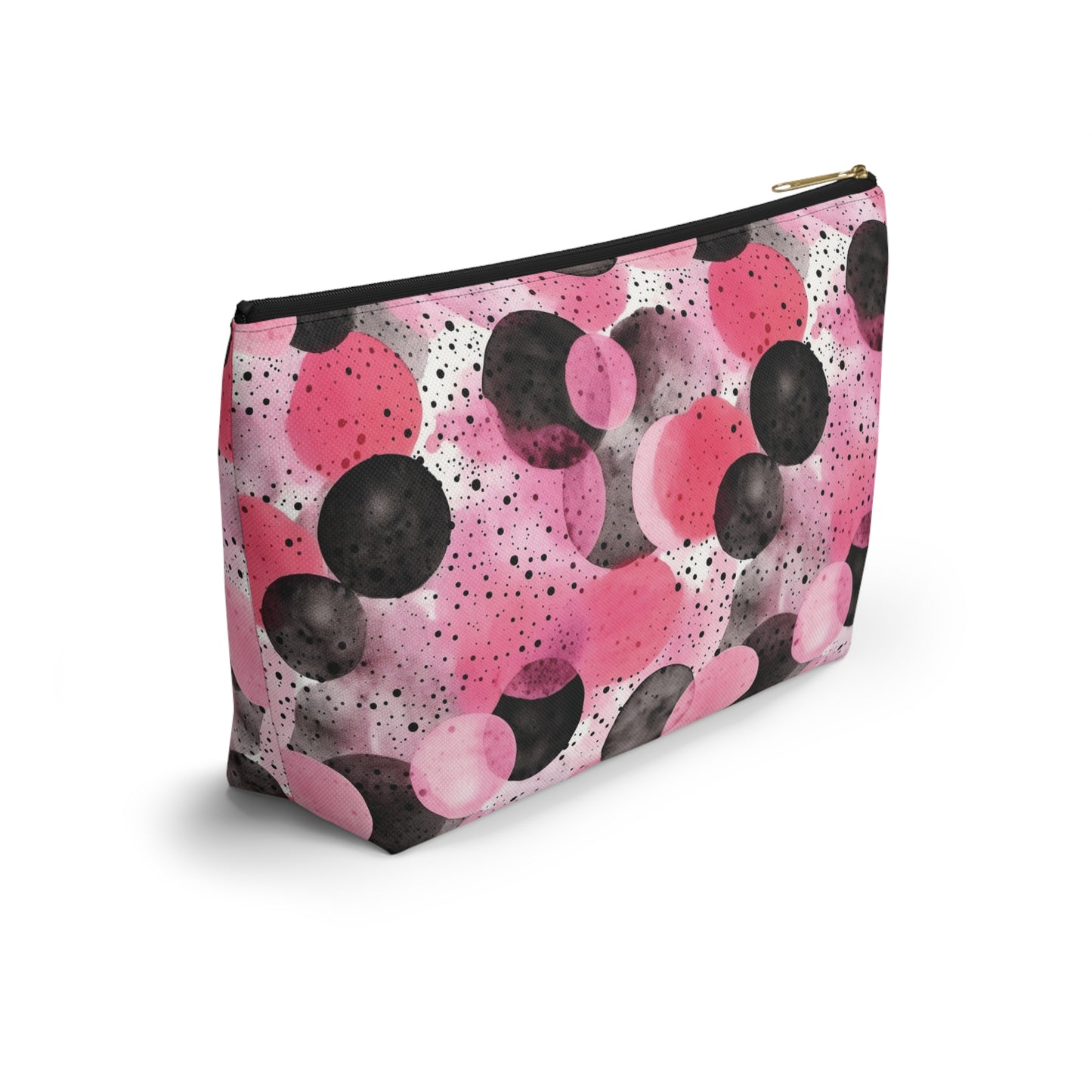 Pink Black Bubbles - Accessory Pouch