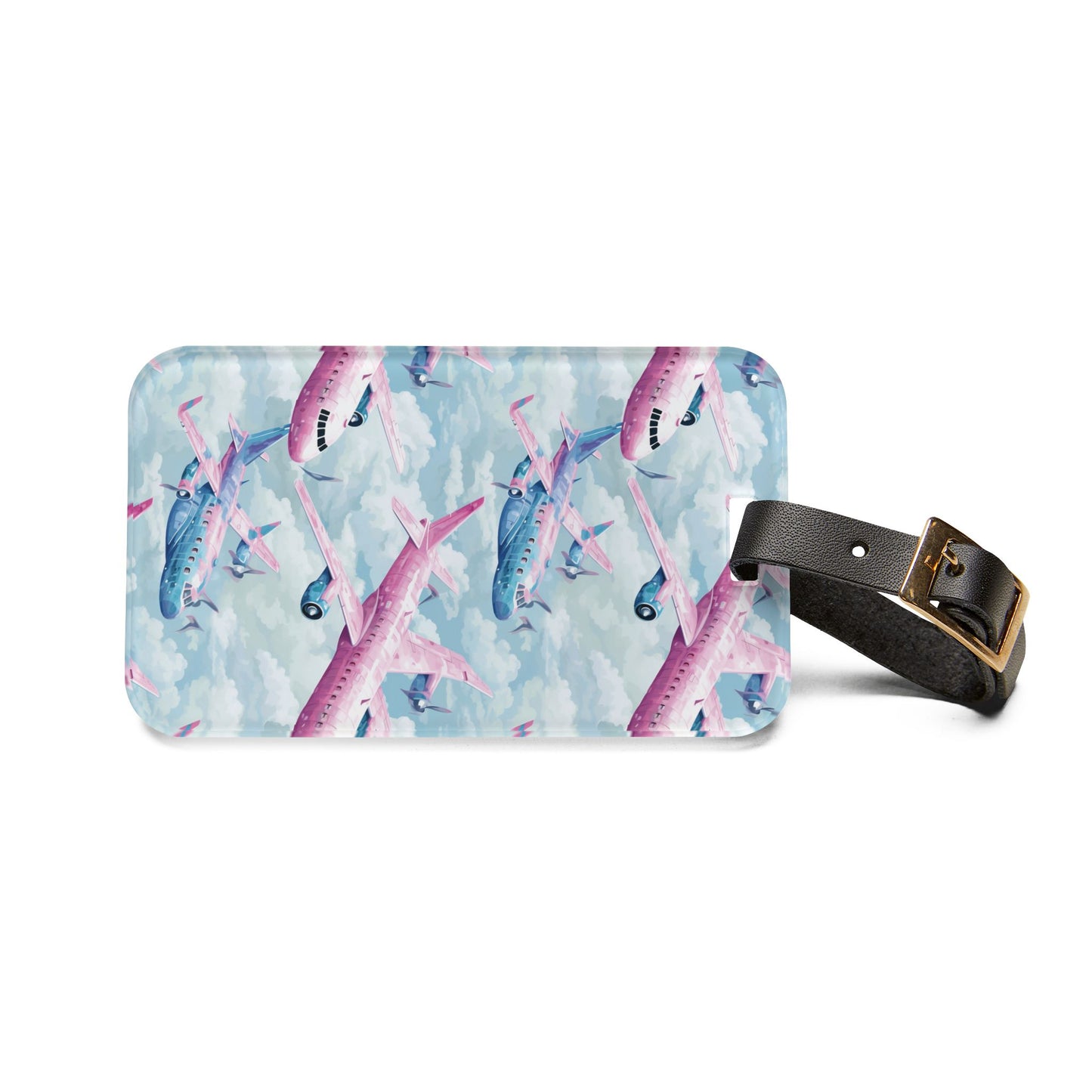 Pink Airplane - Luggage Tag